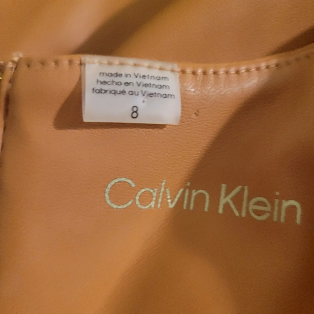 Calvin Klein Faux Leather Dress Size 8 - Picture 8 of 12